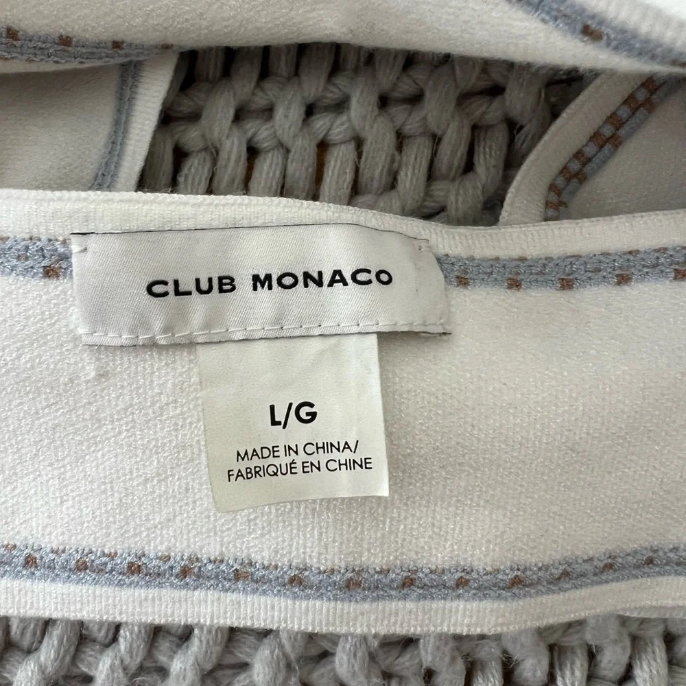 NWT Club Monaco Raeni Knit Cross Back Halter Crop Top - Picture 7 of 8